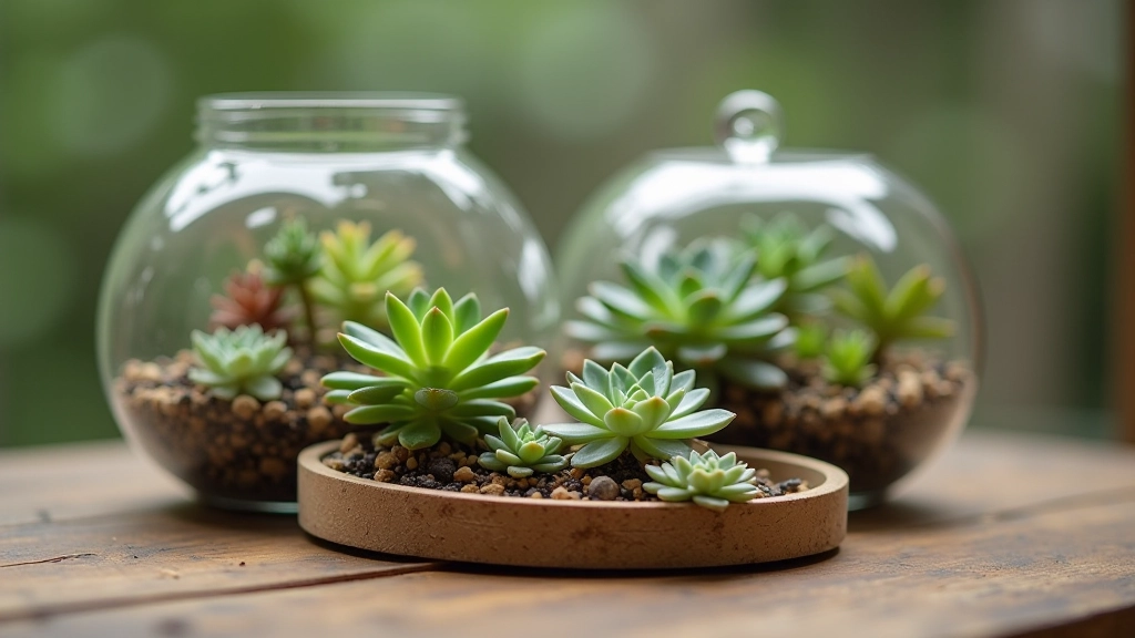 Beautiful handmade glass terrarium gift sets wrapped and ready for giving on special occasions